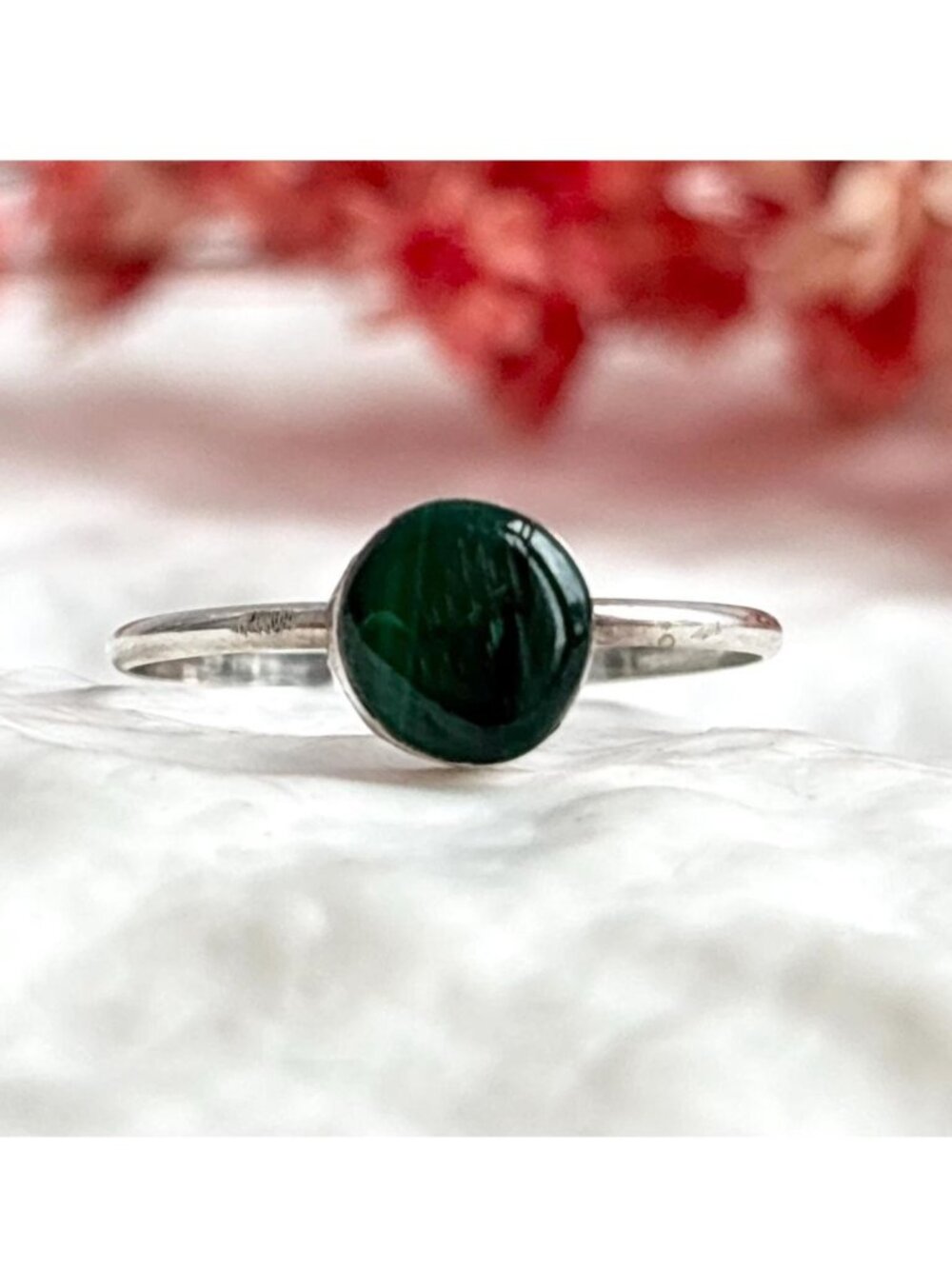 Zuni Angie Rosetta Turquoise Delicate Sterling Silver 925 Vintage Ring - sz 8